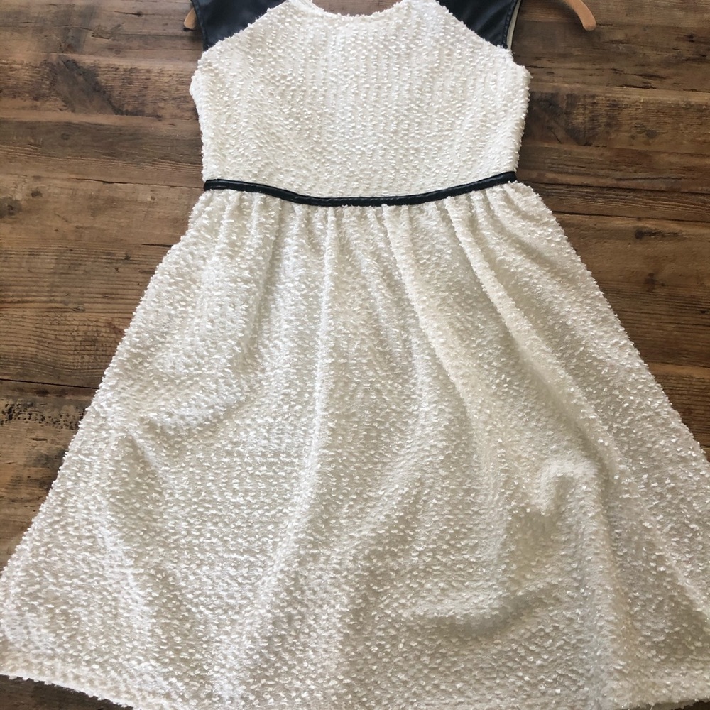 Light beige and black trim dress girls size 12